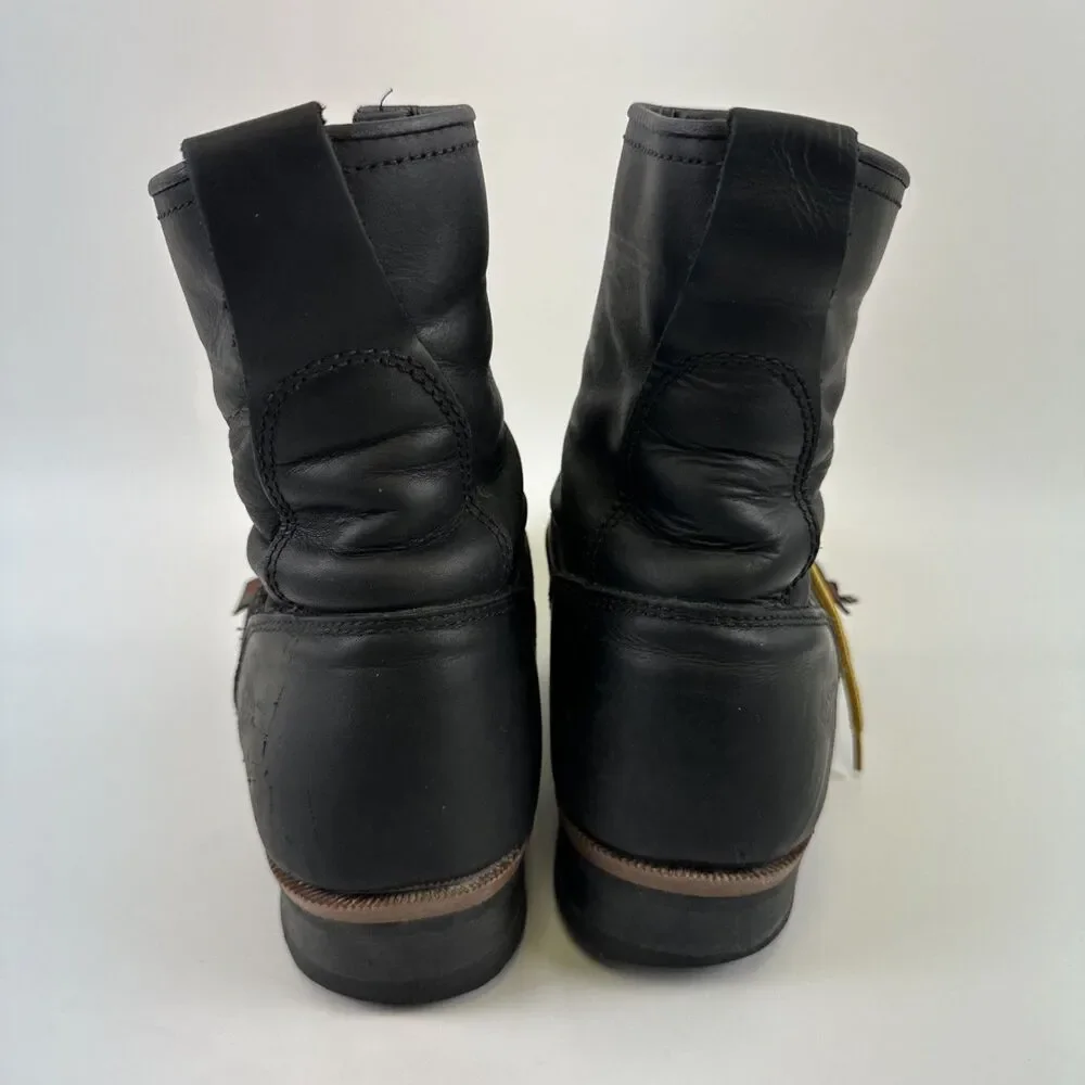 Field and Stream Black Leather Combat Boots Lace Up 1161 Mens 10 EE‎ Extra Wide